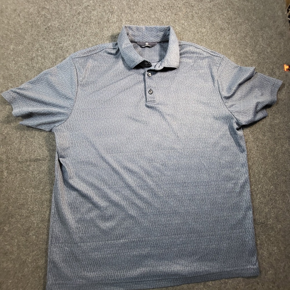 Hart Schaffner Marx Golf Polo Shirt Size 2XL Blue All Over Print Weave